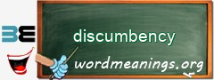 WordMeaning blackboard for discumbency